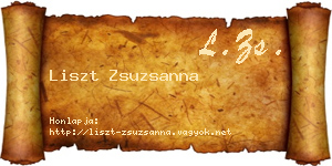 Liszt Zsuzsanna névjegykártya